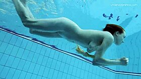 hey, check lada poleshuk showing big tits underwater with short hair!