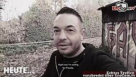 Chubby housewife picked up outdoors