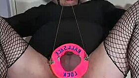 why is this crossdressing sissy doing gay bdsm on himself?