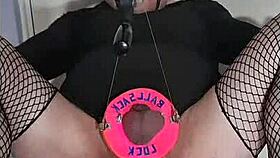 why is this crossdressing sissy doing gay bdsm on himself?