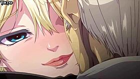 In the residence, crossdressing characters participate in lesbian orgy with music