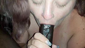 Danni, the neighbor, can't resist sucking that massive black cock.