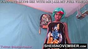 sheisnovember screaming as she squirts sideways in a ripped dress
