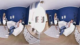 i got lost in virtual taboo with blonde threesome and shaved pussy