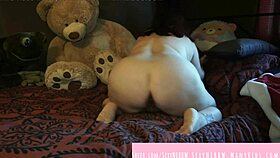 Sexy BBW trains her asshole with a buttplug on Christmas!