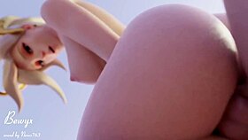 mercy from overwatch in various scenes compilation