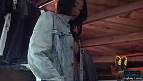 check out big booty ebony harley dean stripping solo in jeans. her big tits are pure playboy heat!