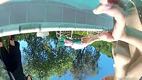 Pool go-pro fun hints at dani daniels' big tits and ass