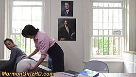 mormon amateur eats hairy muff in missionary fingering and oral masturbation