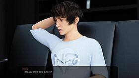 In the game Milfy City, a perverted psychologist dubs naughty teens with big asses and tits