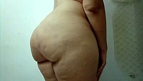 latina milf bathes while neighbor watches and fucks her