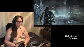 Naked bbw plays with her big ass monster