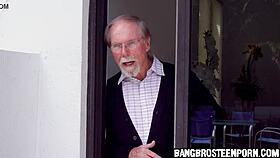 cute teen 18+ spanked hard by horny grandpa 😳