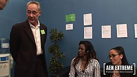 company interview leads to interracial foursome with jasmine web and romana ryder