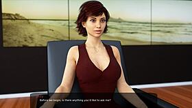 In the game Milfy City, a perverted psychologist dubs naughty teens with big asses and tits