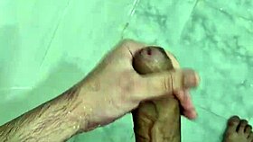 Chubby Guy Masturbates and Cums in the Shower