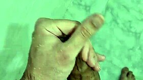 Chubby Guy Masturbates and Cums in the Shower