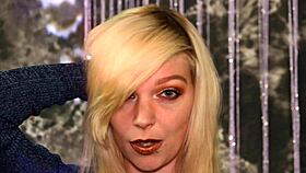 Sexy blonde gamer girl Roxy shows off her boots and legs in slow motion!