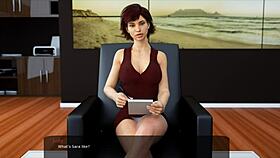 In the game Milfy City, a perverted psychologist dubs naughty teens with big asses and tits