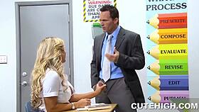 Gorgeous student persuades a teacher!