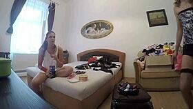 I saw these girls backstage trying on lingeries without panties, showing off their pussies and asses!