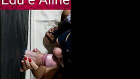 aline SUCKS and takes CUM at the gloryhole.