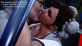 Chun-li schoolgirl teases with big tits and monster cock