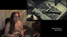 Naked bbw plays with her big ass monster