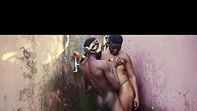 african hot wife rides neighbor's big fat black cock hard