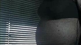 bisexual crossdresser milks publicly by the window in homemade setting