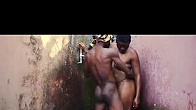 african hot wife rides neighbor's big fat black cock hard