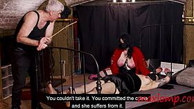 extreme foot caning session with tattooed bbw