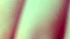 excited stepsister with a beautiful manicure quietly masturbates in her room while parents sleep behind the wall. she touches her shaved pussy softly.