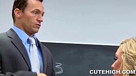 Gorgeous student persuades a teacher!