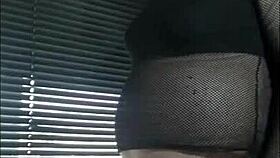 bisexual crossdresser milks publicly by the window in homemade setting