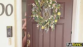 There is a deepthroat blowjob and doggy style sex with a shaved pussy in this video