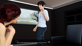 In the game Milfy City, a perverted psychologist dubs naughty teens with big asses and tits