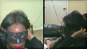 She eagerly works that big black cock with her mouth, deepthroating and taking a cumshot.