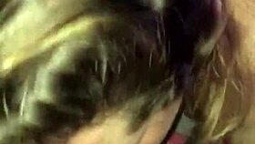 Slut swallows blowjob all!