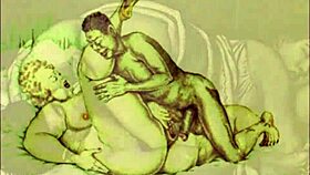 Vintage erotic illustration captures retro anime charm