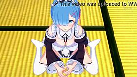 Rem guides your handjob in romantic re zero