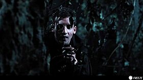 Busty Chick Frozen in Time Gets Nailed by Three in Forest