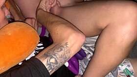 tight holes trained with deep dildo for anal orgasm