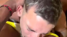 hey, this twink is hunting big cock in the sauna and pool!