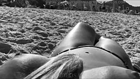 my wife showing off on brazilian beaches