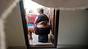 young boy jerks cock in front of indian maid swathy, flashing his dick.