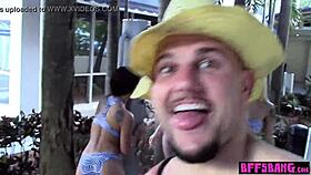 tattooed bisexual teen bffs suck and ride monster cock