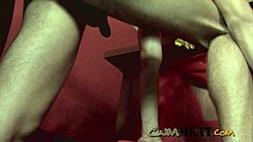 these two young latinos fuck wildly at the party's end