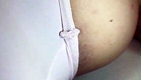 Blonde Sunny Chase farts in panties and bra on couch. So wild! 😜