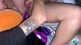 tight holes trained with deep dildo for anal orgasm